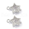 Eco-Friendly Brass Micro Pave Clear Cubic Zirconia Links Connectors ZIRC-C022-06P-1