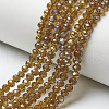 Electroplate Transparent Glass Beads Strands EGLA-A034-T3mm-H07-1