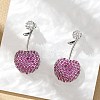 Cherry Brass Micro Pave Cubic Zirconia Stud Earrings EJEW-M077-12P-02-4