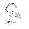 5Pcs 5 Colors 304 Stainless Steel Rhinestone Round Ball Fishtail Nose Rings AJEW-CC0001-05-2