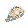 Easter Theme Glass Seed Beaded Teardrop with Rabbit Pendants PALLOY-MZ00580-01-4