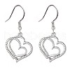 Heart Alloy Crystal Rhinestone Pendant Necklace & Dangle Earrings Sets FS-WG58D1F-01-4