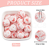 SUNNYCLUE 30pcs Round with Paw Pattern Silicone Focal Beads SIL-SC0002-03C-2