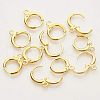 Brass Huggie Hoop Earring Findings KK-BC0005-28G-5