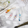 Glass & Porcelain & Acrylic Mobile Straps HJEW-DR00028-4