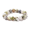 Natural African Opal Beaded Stretch Bracelets BJEW-K233-01C-01-2