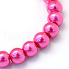 Baking Painted Pearlized Glass Pearl Round Bead Strands X-HY-Q330-8mm-10-2