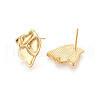 Brass Stud Earring Findings KK-N263-13G-2