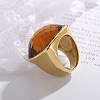 Rectangle 304 Stainless Steel with Glass Finger Rings FS-WG61EEA-19-1