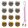  12Pcs 2 Colors Outdoor EDC Tool Brass Parachute Rope European Beads KK-NB0003-62-1