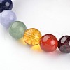 Chakra Natural Black Agate(Dyed) Beaded Stretch Bracelets BJEW-JB02225-02-2