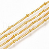 Brass Coated Iron Curb Chain Necklace Making MAK-T006-01G-2