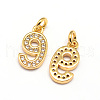 Real 18K Gold Plated Brass Micro Pave Cubic Zirconia Charms ZIRC-E012-M-2