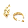Ion Plating(IP) 304 Stainless Steel Curb Chain Shape Stud Earrings EJEW-P203-08G-2