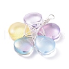 Wire Wrapped Glass Pendants PALLOY-JF01318-01-4