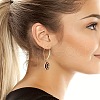 Flower Alloy Rhinestone Hoop Earrings FS-WGCEEA6-01-2