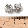 Rack Plating Brass Cubic Zirconia European Beads KK-K349-10P-4