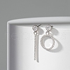 Rhodium Plated 925 Sterling Silver Micro Pave Cubic Zirconia Ear Studs EJEW-P231-04P-2
