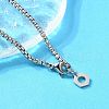 304 Stainless Steel Hexagon Pendant Box Chain Necklaces for Women NJEW-A045-25P-1