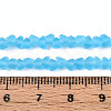 Frosted Transparent Glass Beads Strands GLAA-N016-4mm-06-4