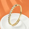 Brass Micro Pave Clear Cubic Zirconia Hinged Bangles for Women BJEW-K274-02G-1
