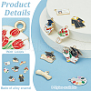   48Pcs 8 Styles Graduation Season Alloy Enamel Pendants ENAM-PH0002-85-4