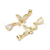 Brass Micro Pave Cubic Zirconia Pendants KK-Q068-07G-2