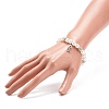 ABS Plastic Imitation Pearl  & Rhinestone Beaded Stretch Bracelet with Alloy Charm for Women BJEW-JB08526-04-3