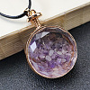 Natural Amethyst Chip Glass Bottle Pendants PW-WG62340-02-1
