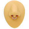 316L Surgical Stainless Steel Pave Pearl Pink Cubic Zirconia Heart Hoop Nose Rings FS-WG2F513-13-2