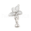 Brass Micro Pave Clear Cubic Zirconia Fold Over Clasps KK-U059-12P-1