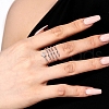 Anti-Tarnish Rhodium Plated 925 Sterling Silver Wrap Finger Rings RJEW-Z040-06P-2