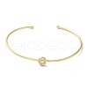 Rack Plating Brass Micro Pave Clear Cubic Zirconia Letter Open Cuff Bangles BJEW-A018-01G-C-2