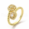 Cubic Zirconia Square Cuff Ring KK-A180-27G-3