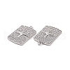 Brass Micro Pave Clear Cubic Zirconia Pendants KK-E068-VC470-2