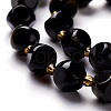 Natural Golden Sheen Obsidian Beads Strands G-M367-01B-3