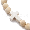3Pcs Wood Beas Stretch Bracelets for Mem BJEW-JB11303-4