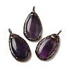 Natural Amethyst Pendants G-K381-05R-02-1