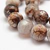 Faceted Natural Fire Crackle Agate Beads Strands G-F447-12mm-B14-3