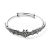 Gothic Bat Alloy Expandable Bangles BJEW-B081-01AS-2