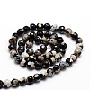 Faceted Natural Agate Round Beads Strands G-E319C-6mm-06-2