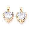 Brass Micro Pave Cubic Zirconia Pendants KK-N272-02G-01-1
