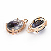 Rack Plating Brass Micro Pave Clear Cubic Zirconia Pendants KK-T060-62-RS-3