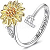 Adjustable Brass Rhinestone Rotating Cuff Rings FS-WG5B177-16-1