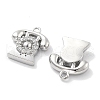 Rack Plating Brass Clear Cubic Zirconia Pendants KK-M102-14P-A-2