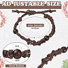 4Pcs 2 Colors Waxed Cotton Macrame Pouch Empty Stone Holder for Link Braclets Making BJEW-CJ0001-03-2