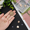 Beebeecraft 10Pcs Flat Round with Clover Brass Stud Earring Findings DIY-BBC0001-36-3