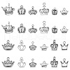 120Pcs 12 Styles Tibetan Style Alloy Crown Charms TIBEP-CJ0002-01-1
