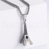 Stainless Steel Eiffel Tower Pendant Vintage Punk Hip-hop Necklaces for Men HP6822-2-1