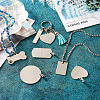 Cheriswelry 32Pcs 8 Style 201 Stainless Steel Stamping Blank Tag Pendants STAS-CW0001-10-18